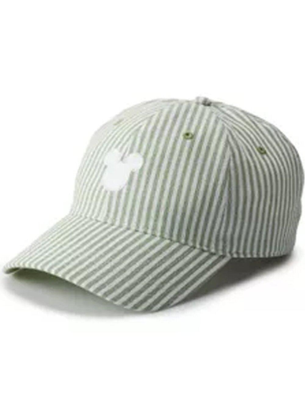 Disney Mickey Mouse Women's Seersucker Green Striped Dad Hat OSFM NWT